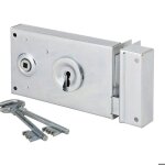 Serrure applique bricard horizontale pour porte portail axe 58 mm droite
