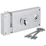 Serrure applique bricard horizontale pour porte portail axe 58 mm gauche