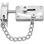 Serrure à barillet coulissante en acier inoxydable avec chaîne antivol et vis argent Serrure à barillet coulissante en acier inoxydable avec chaîne antivol et vis argent