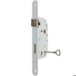 Serrure  encastrer porte de chambre bricard axe 50 mm bout rond rversible