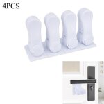 Serrure de poigne de porte 4 pices bloc porte securite bebe autocollante - blanc
