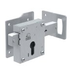 Serrure de portail � visser - basi - pour portails en bois - dispositif pour cylindre profil�