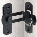 Serrure � angle droit en inox noire pour porte coulissante ? loquet / verrou de s�curit�