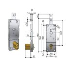Serrure de porte basculante point haut  cylindre europen - prefer - preb56108100200