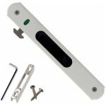 Serrure de porte coulissante - aimoonsa - mod�le universel - inox & alliage zinc - 185x20 mm - entraxe ...