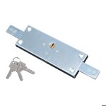 Serrure porte garage horizontale en applique acier 2 points dom avec cylindre