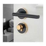 Serrure de porte intrieure universelle poigne de porte chambre salle de bain split silencieux poigne ...