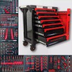 Servante datelier - barracuda tools - cuda max xxl - 8 tiroirs - 267 outils - rouge et noir