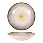 Service assiettes clara rondes de 12 pi�ces creuses en porcelaine d�cor�e plat de service pour soupe ...