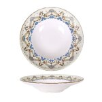 Service assiettes mia rondes de 4 pi�ces creuses en porcelaine blanche plat de service pour soupe et ...