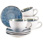Service complet - service de table mser - 934011 - maser lot de tasses en gres bleu frozen 270 ml