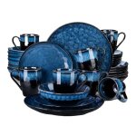 Service de d�ner design bleu �toil� �mail de changement de four 32pcs