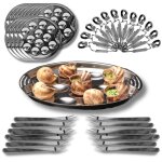 Service à escargots 12 personnes - 12 assiettes 12 trous 12 pinces et 12 piques en acier inoxydable - ... Service à escargots 12 personnes - 12 assiettes 12 trous 12 pinces et 12 piques en acier inoxydable - ...