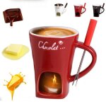 Service  fondue personnel avec fourchette de service gobelet individuel pour chocolat et fromage idal ...