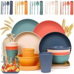 Service de table 58 picesassiette enfant incassablevaisselle en plastique pour enfants adultespour pique ...