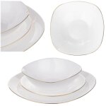 Service de table carr kadax blanc et dor moderne et lgant 1 set