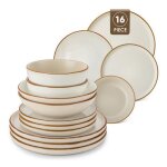 Service de table en cramique de 16 pices dcor maill ssame mat et brillant pour 4 personnes - beige ...