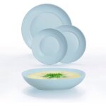 Service de table luminarc apy paradise 18 pi�ces ? opale bleue pour 6 personnes