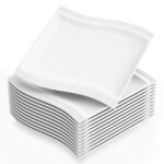 Service de table malacasa srie flora - 12pcs assiettes plates 26 * 27 * 2. 5cm - porcelaine - blanc