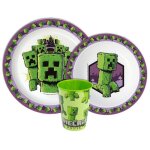 Service de table minecraft le film avec verre 260 ml r�f�rence : jvl11179 ( 3 pieces )