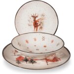 Service de table no�l h&h fairytale charm 18 pi�ces - gr�s �l�gant