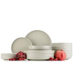 Service de table victo set de vaisselle fabriqu dans lue (18 pices) pour 6 personnes faence mat beige ...