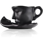 Service � th� en c�ramique repr�sentant un couple qui sembrasse tasse � caf� avec cuill�re � caf� originale ...