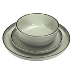 Service � vaisselle 12 pi�ces en gr�s vert