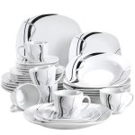 Service de vaisselle en porcelaine design �l�gant � lignes noires mat�riau �cologique assiettes � d�ner ...