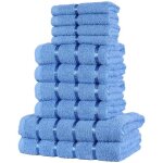 Ensemble de serviettes - a2z - luxueuses - 100% coton - 500 gsm - bleu marine