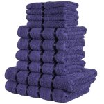Serviettes de bain - a2z - ensemble de 10 - 100% coton - doux - absorbant - bleu marine