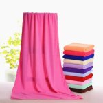 Serviette de bain - absorbent - microfibre - 70x140cm - rose - lavable label