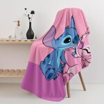 Serviette de bain et de plage brode mickey et stitch 70x140cm douce et absorbante lgre et rsistante ...