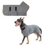Serviette pour chien peignoir en microfibre � s�chage rapide et super absorbant avec col et taille r�glables ...