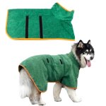 Serviette pour chien peignoir en microfibre � s�chage rapide et super absorbant avec col et taille r�glables ...