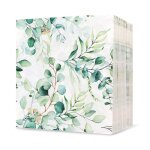 Serviette papier eucalyptus - 100 pcs 33x33cm vert sauge d�coration table f�te �tiquette