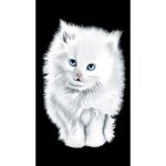 Serviette de plage microfibre chat blanc cm