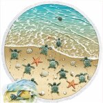 Serviette de plage - non spcifi - 150 cm - microfibre - schage rapide - rsistante au sable