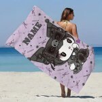 Serviette de plage personnalisée avec nom et motif kuromi - grande serviette douce à séchage rapide haute ... Serviette de plage personnalisée avec nom et motif kuromi - grande serviette douce à séchage rapide haute ...