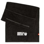 Serviette de sport - gorilla wear - zip pocket gym towel - noir - taille unique - synth�tique