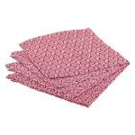 Serviettes de table - graphique rouge - 100% coton - 40 x 40 cm - lot de 4 Serviettes de table - graphique rouge - 100% coton - 40 x 40 cm - lot de 4