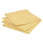Serviettes de table - graphique jaune - 100% coton - 40 x 40 cm - lot de 4