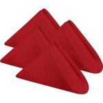 Serviettes en tissu [lot de 24 rouge] - 43 x 43 cm 100 % polyester avec bordure lavables id�ales pour ...