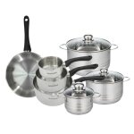 Set de 1 poêle 24 cm 3 casseroles 12 16 20 cm et 3 faitouts 16 20 et 24 cm en inox fackelmann geneva Set de 1 poêle 24 cm 3 casseroles 12 16 20 cm et 3 faitouts 16 20 et 24 cm en inox fackelmann geneva