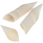 Set de 100 cnes de crme glace cornets confettis en bois - bois 9x13cm