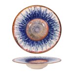 Set de 12 assiettes creuses ania en porcelaine avec motifs pour soupes ptes desserts - diamtre 28 x ...