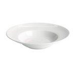 Set de 12 assiettes creuses lisa rondes plat  soupe ptes desserts en porcelaine blanc - diamtre 27 ...