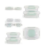 Set de 2 botes en verre avec mise sous vide intgre pour conserver ptes lgumineuses crales fruits ...
