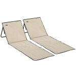 Set de 2 chaises longues pliantes pour tapis de plage r�glables avec sac � main et sac pour magazine ...