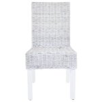 En soldes - set 2 de chaises � manger - capacit� 110 kg chaises 2 personnes rotin kubu et - bois dacajou ...